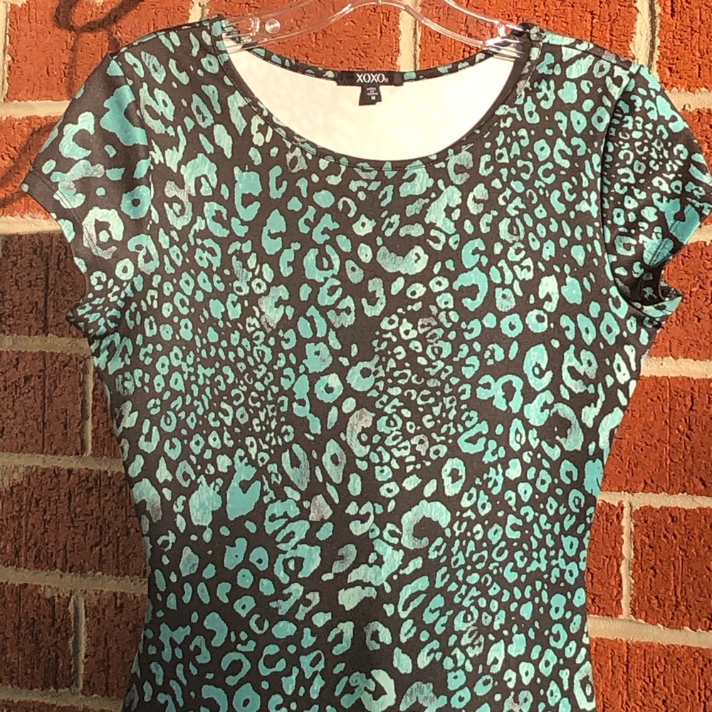 XOXO Black and Green Dress Size Medium —#041 - Picture 4 of 11